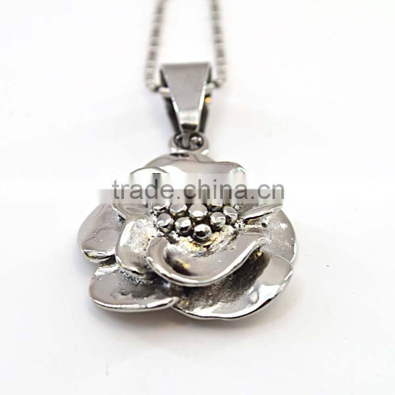 316l stainless steel jewelry casting stainless steel flower pendant