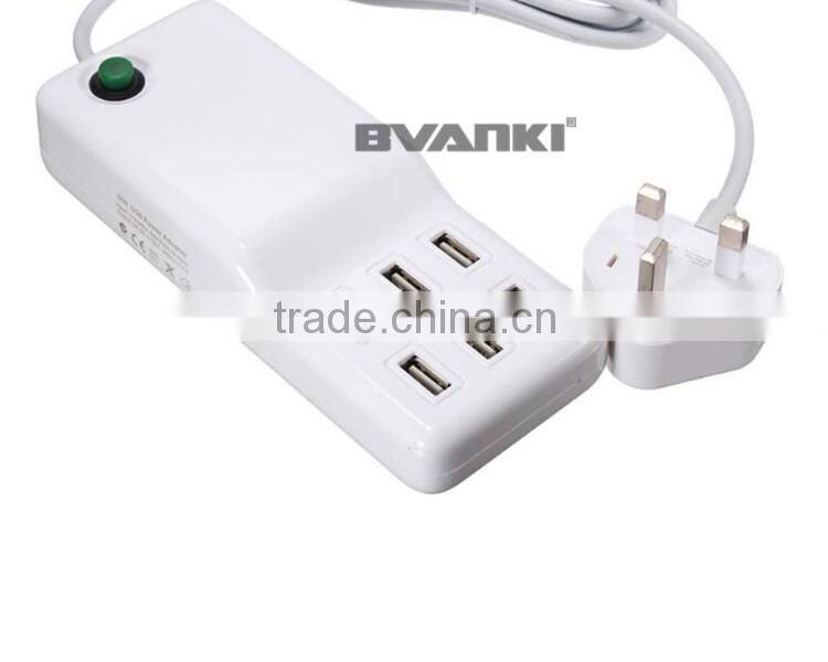 2016 trending hot products Universal Wall Socket 50 Watt 6 Port Rapid Charger Desktop USB Charger with AC power cable