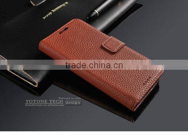 Fashionable Phone Accessory of High Quality PU Leather Stand Card Holders Inside Hand Made Cell Phone Case Bag for HTC One M7