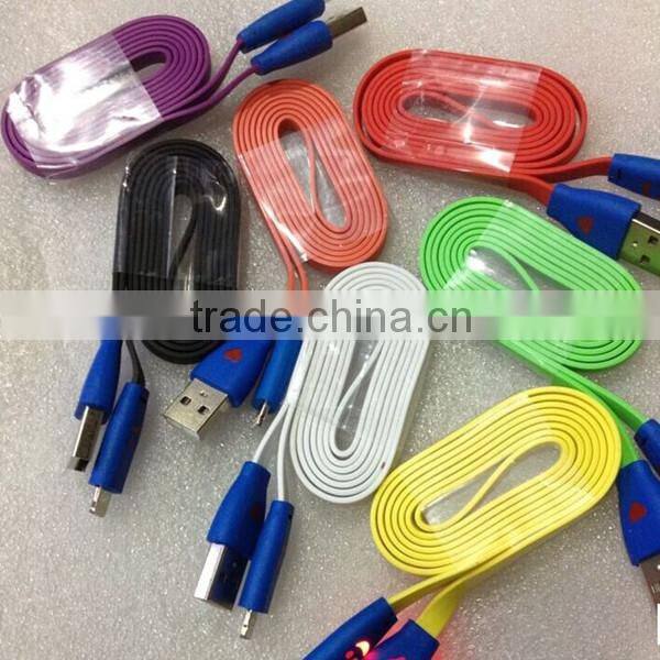 2015 Smile Face Cable For iPhone 5s 6G with Led Light ,New USB Cable With Led Light
