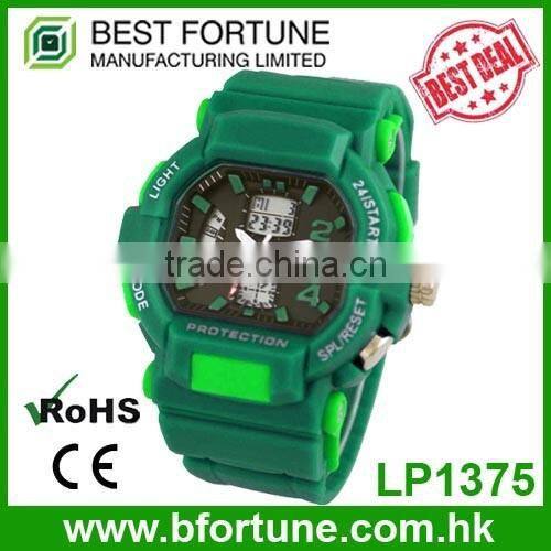 LP1369 Hottest colorful pu strap ana digi water resistant 2016 watch