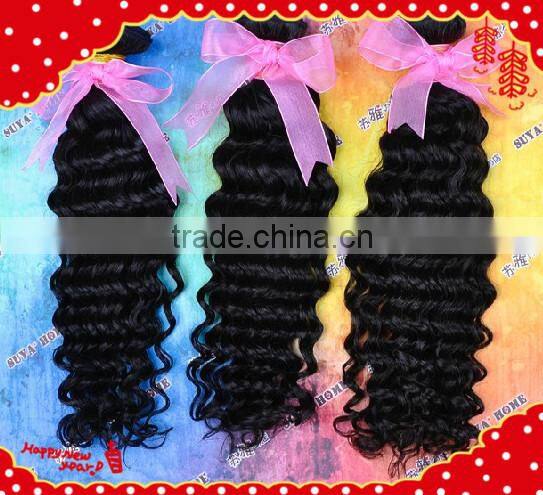 2014 New wavy shedding free Virgin & Remy Deep Wave 100% Virgin Curly Hair