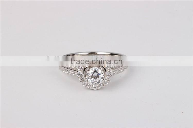 China manufacturer custom 925 sterling silver wedding ring set silver chromium plating