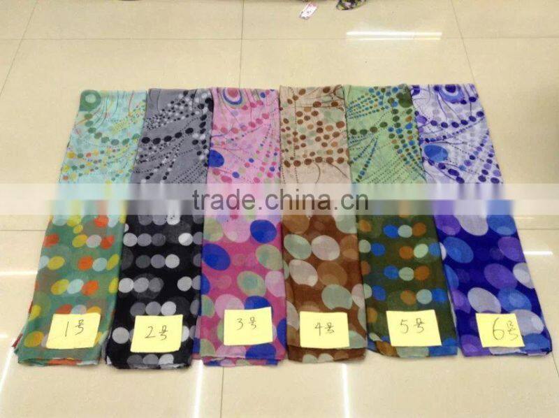 Colorful Polka Dot Printed Muslim Women Scarf 2014