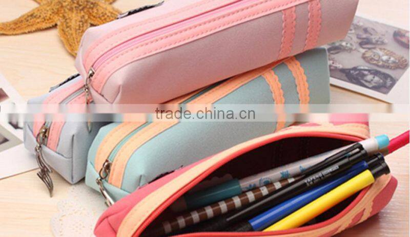 Wholesale new creative big capacity pencil storage bag beautiful cosmetic bag