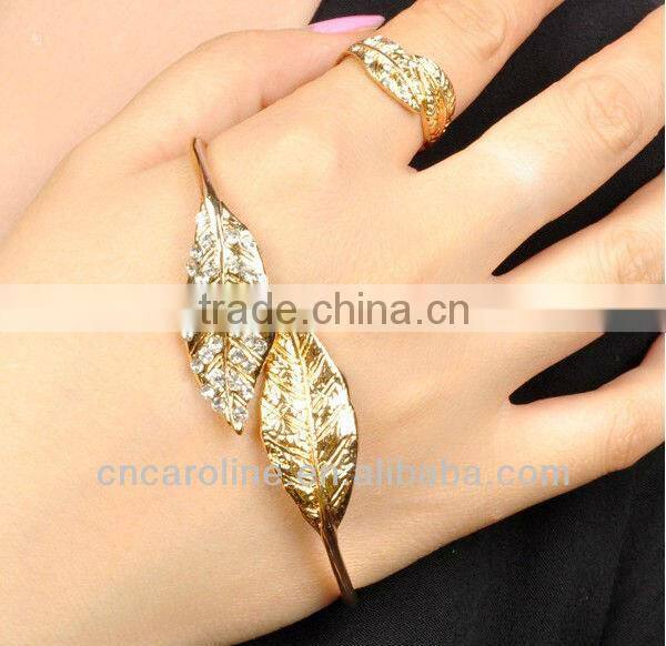 BRACELET GOLD PLATED,BRACELET WITH RING,CHAIN BRACELET GOLD