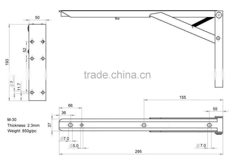 L Shape Steel Bracket for Folding Counter
