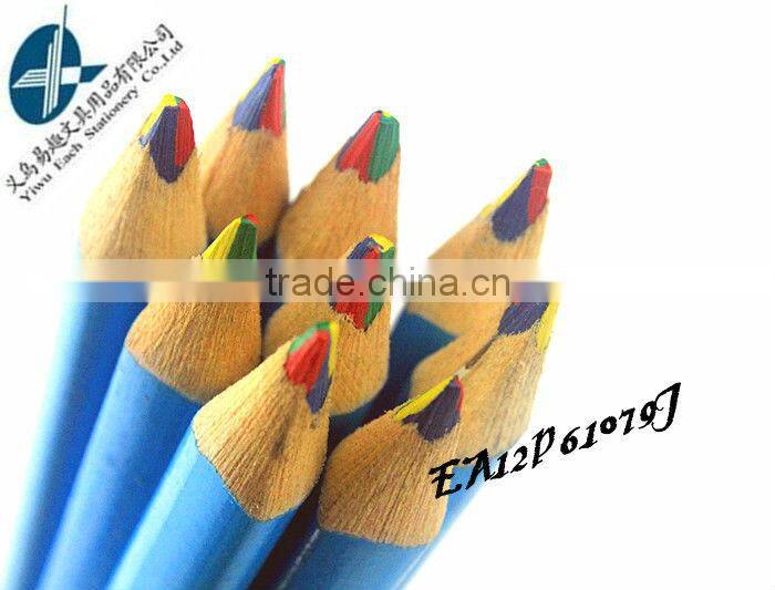 BSCI factory supplier triangle rainbow color lead/multi color pencil