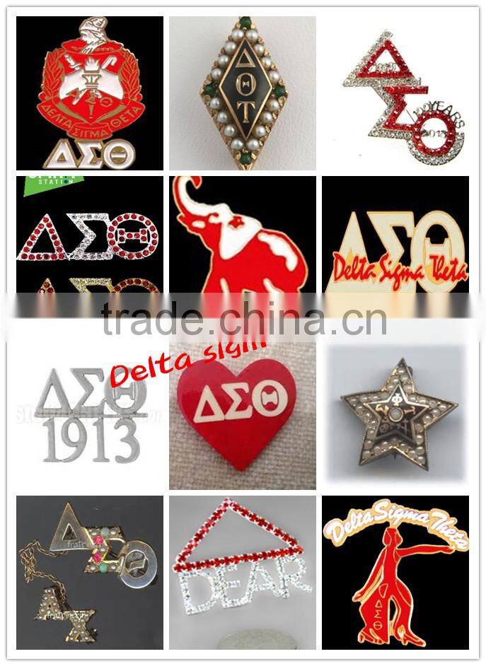 Wholesale vnistar rhinestone lady's hat shape brooch with delta sigma theta 100 sorority 2016 mascot lapel