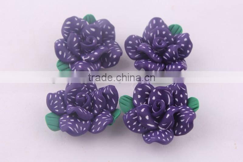 AAA Quality lime green clay flower beads in bulk!wholesale loose chunky polymer clay flower shaped beads for jewelry!