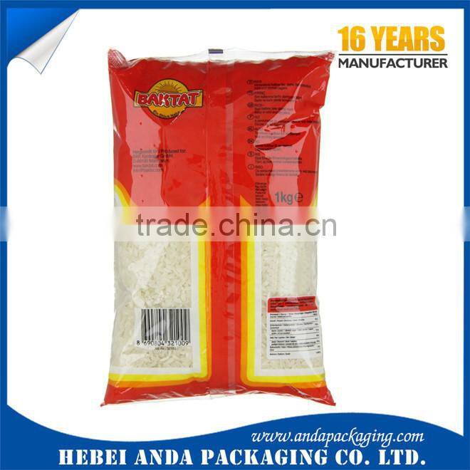 5kg 10kg rice bag with handle/ packing plastic handle bag for rice / nylon packaging bags for rice