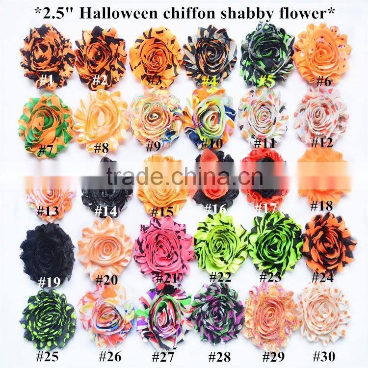New Halloween cap chiffon shabby rose trim, popular symbols of Halloween hats rosette flower