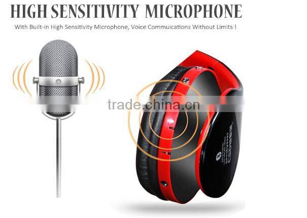 Super bass bluetooth headset headphone for xiaomi mi3 iphone with TF card slot and FM