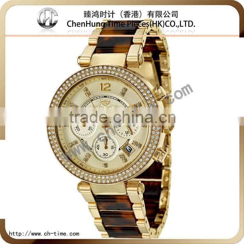 Vintage multifunction watch mens stainless steel plated rose gold watch new ladies watch