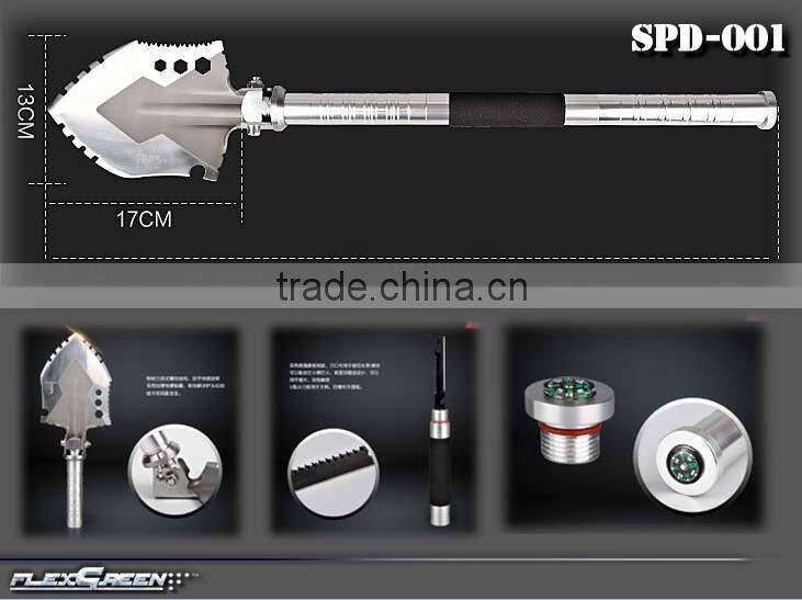 Foldable outdoor carbon steel multifunction military spade