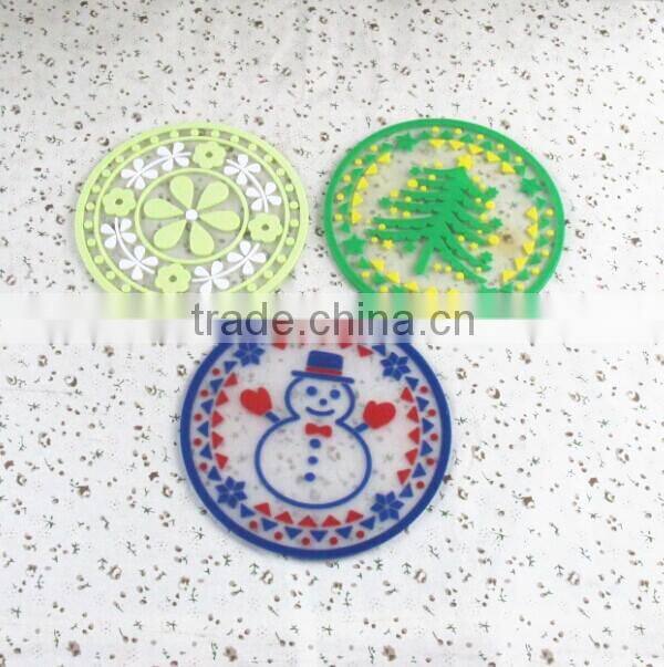 plastic soft pvc apple shape coaster