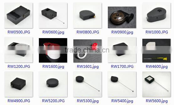 Square Retractable security wire used in mobile phones stores install by 3M foam sticker