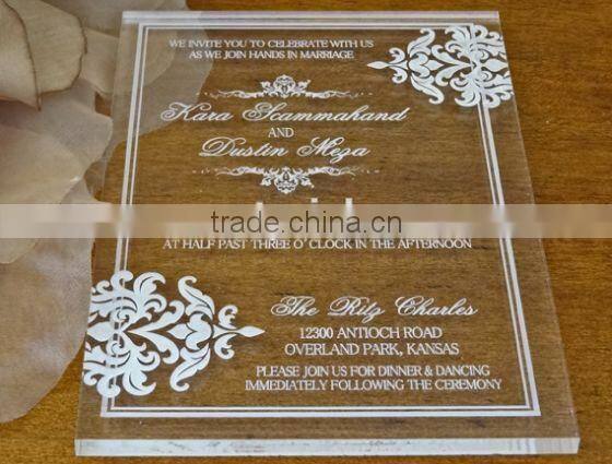 High Transparent custom engraved wedding acrylic