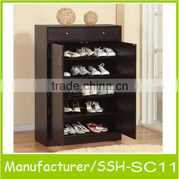 modern design wooden shoe cabinet with mirror
