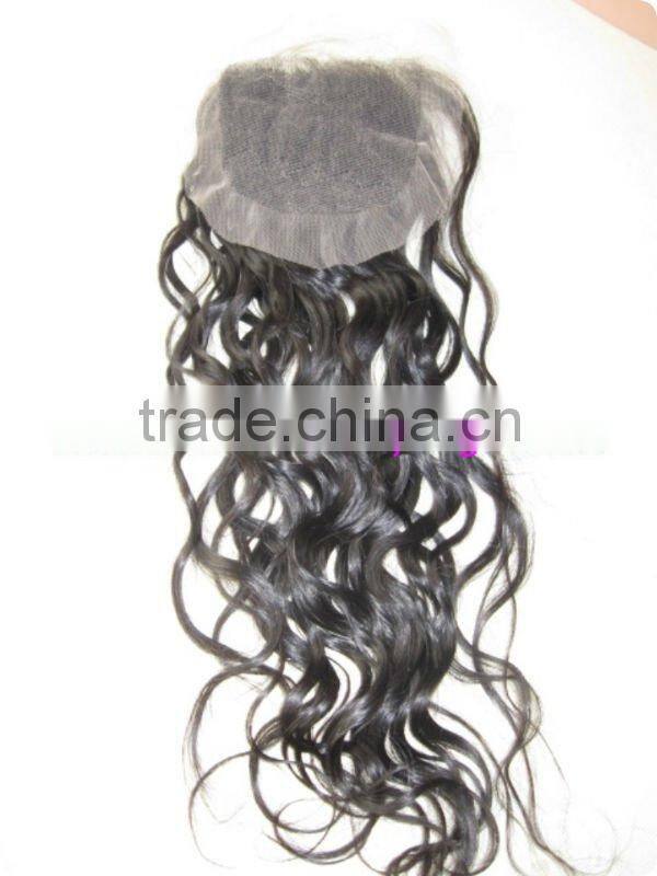 black big curl human hair lace closure