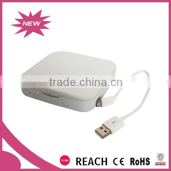 USB recharging lighted makeup pocket mirror with power bank / mobile power bank with lighted mirror