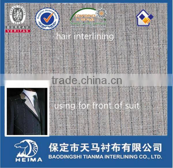 hair suit interlining using for tailored jackets