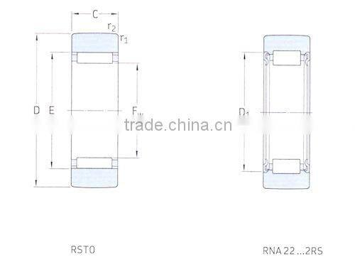 RNA22/8 2RS High quality Needle roller Track roll bearing RNA22/8-2RS made in China