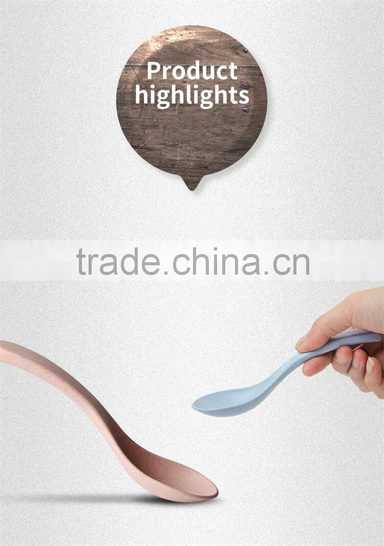 Wheat straw plastic tableware colorful spoon set
