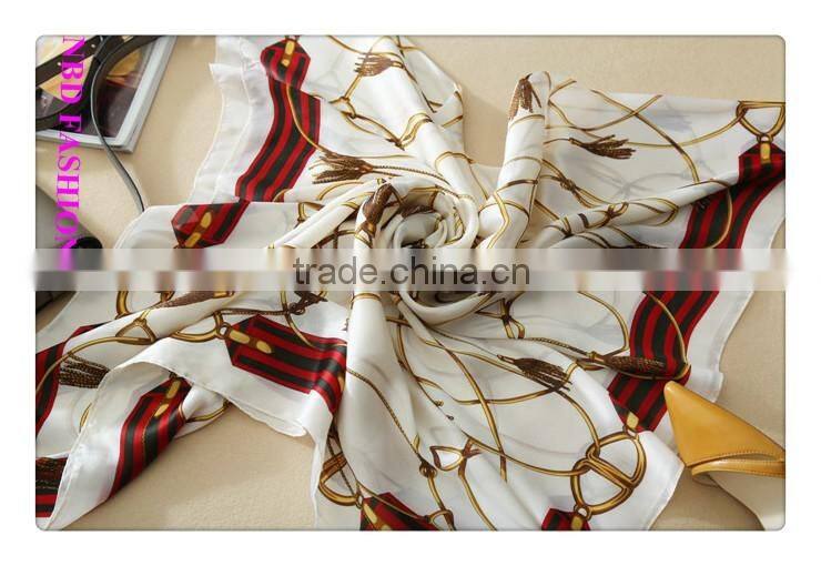 New arrival Vintage Stlye Imitated Silk Gold Chain Scarves Beach shawls