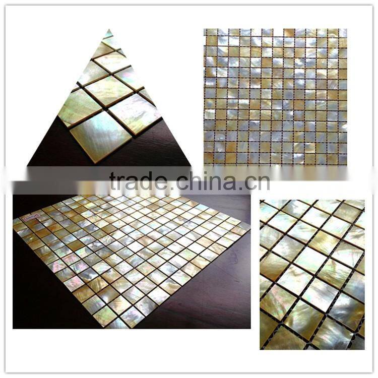 Super quality Luxury gold colors natural sea shell tiles mosaic