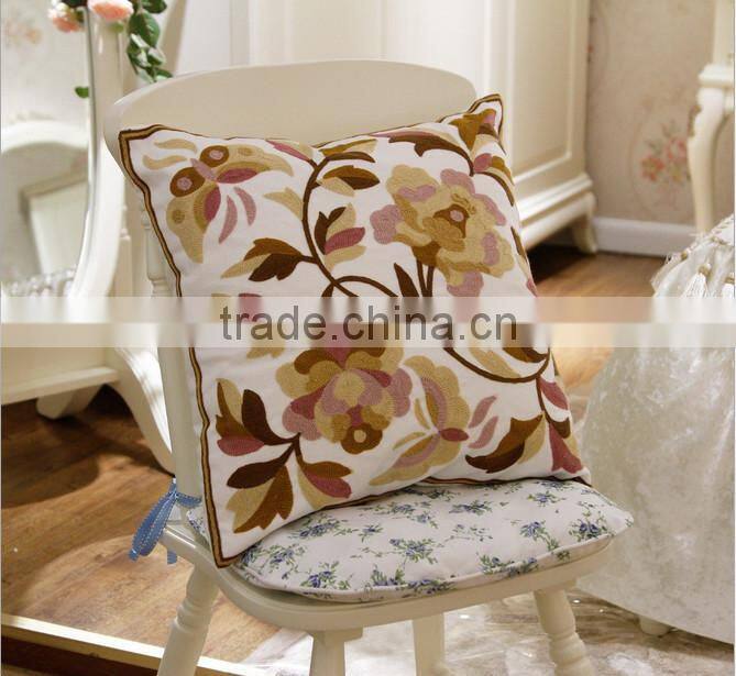 wholesale towel embroidered 100%cotton canvas cushion covers,handmade covers, ready for sell