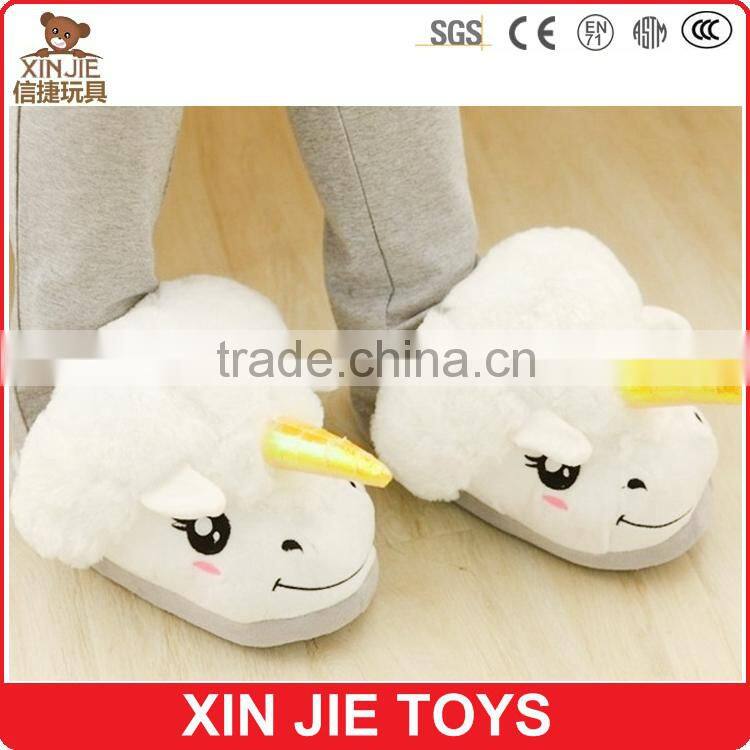 nice design plush unicorn slippers ISO9001 plush slippers manufacturer new design girls plush animal slippers