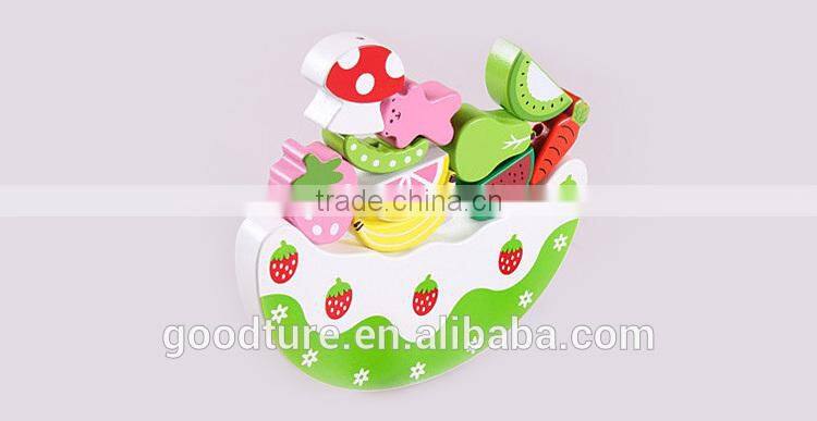 Wooden Crescent Balance Fruit And Cake Stringing Beads Game