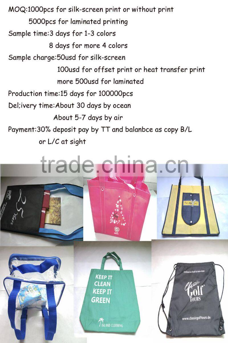 Non-woven,100% Polypropylene Material and Handled,Plain Style recycled pp woven bag