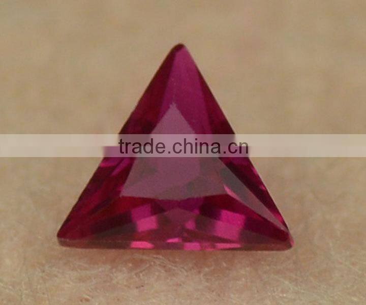 wholesale price 5# triangle shape lab created corundum ruby gemstone