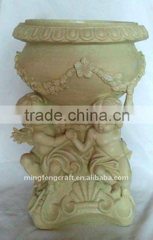 Polyresin Angel Flower Pot Decoration Crafts