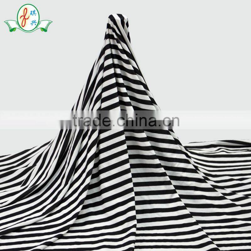 White And Black Strip Common Design Spandex Nylon Mechanical Stretch Lingerie Jersey Fabric