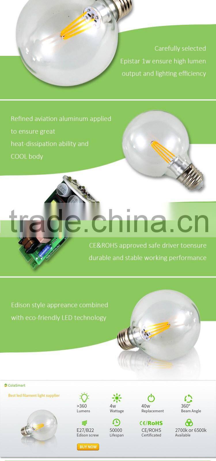 Colasmart CS-A50 Factory Price Led Filament Light Lamp
