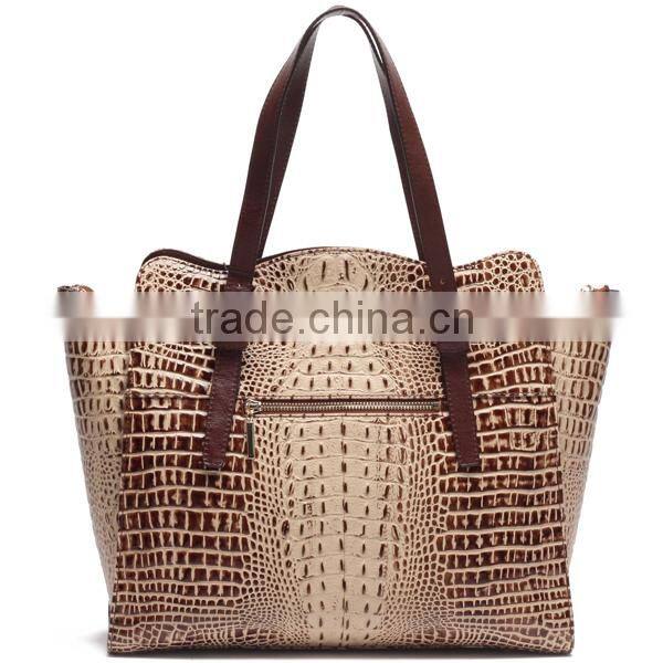 S425-B3147 Hot sale genuine leather handbag Luxury crocodile leather vintage bag for fashionable women