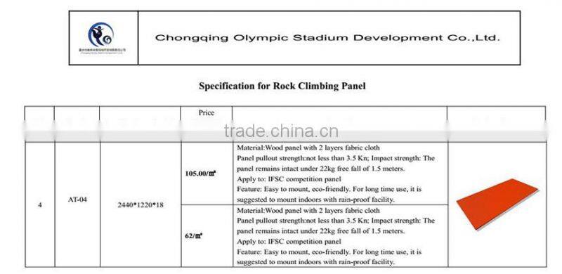Economic composite wood rock climbing panel for climbing walls