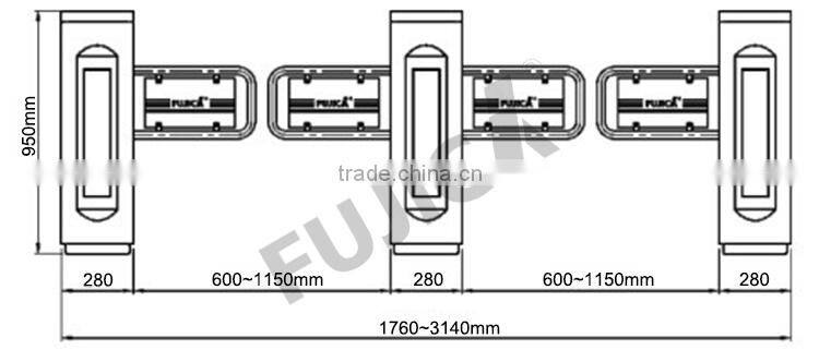 Optical swing turnstile barrier for the entrance of government facilities and offices