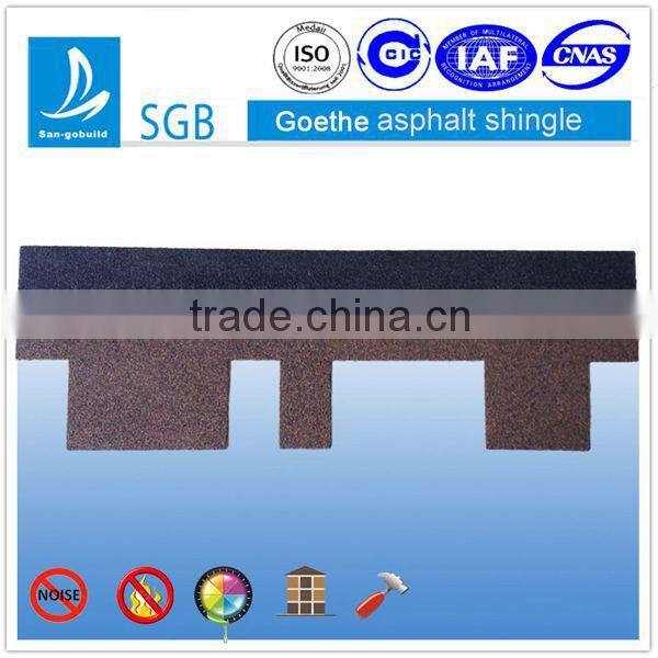 black/gray/yellow/blue/red/green color Mosaic roof asphalt shingle for roofing materials