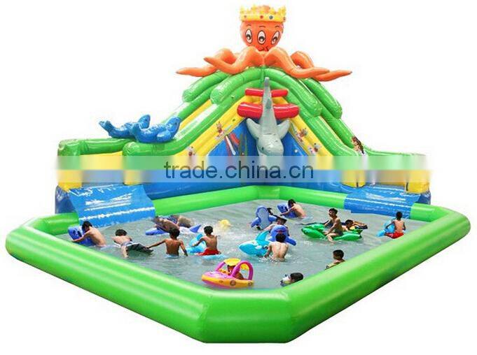 inflatable octopus water park,Inflatable water park pool slide, water park slide with swimming pool