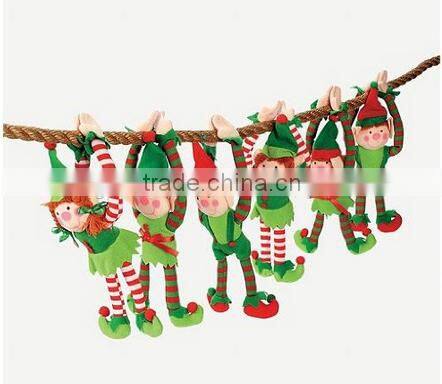 Custom long hand plush christmas elf toy/handmade plush christmas toys/christmas elf soft toy