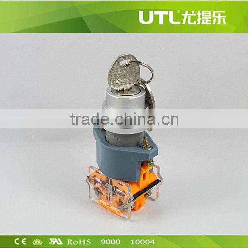 UTL Turn button Switch with Key Dia22mm Self-Reset Self-Locking