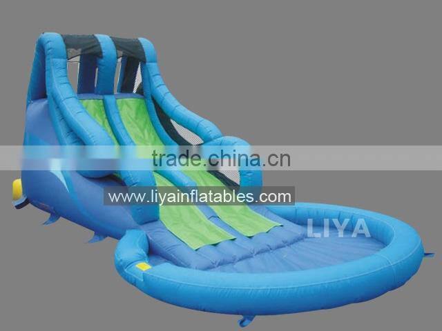 OEM design high quality digital logo printing cheap inflatable water slide for sale