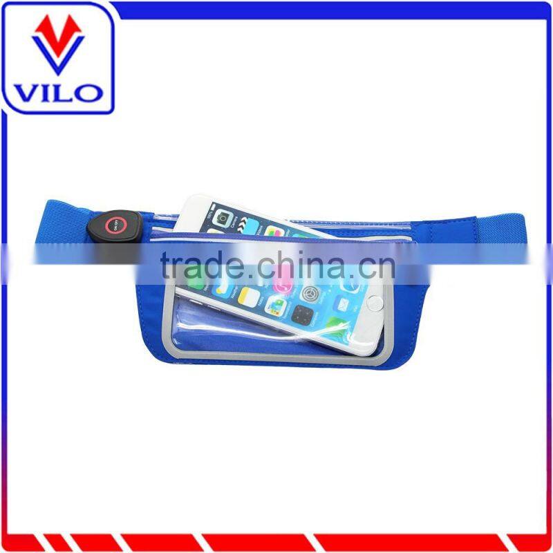 LED USB charging runner waist pack waist bag for iphone 6 plus