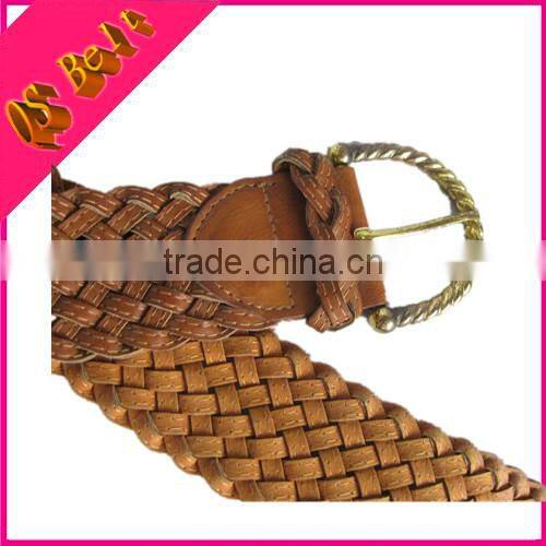 woman fashion quality pu leather braided belt