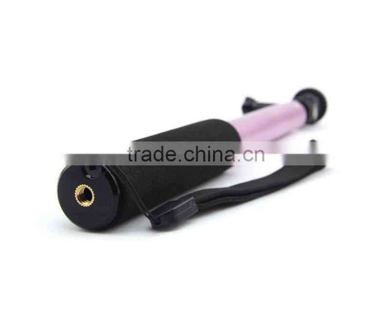 aluminum alloy selfie stick with go pro adapter