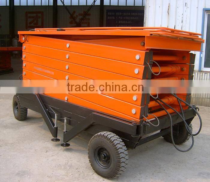 4 tyres towable type mobile hydraulic furniture lifting equipment customizable